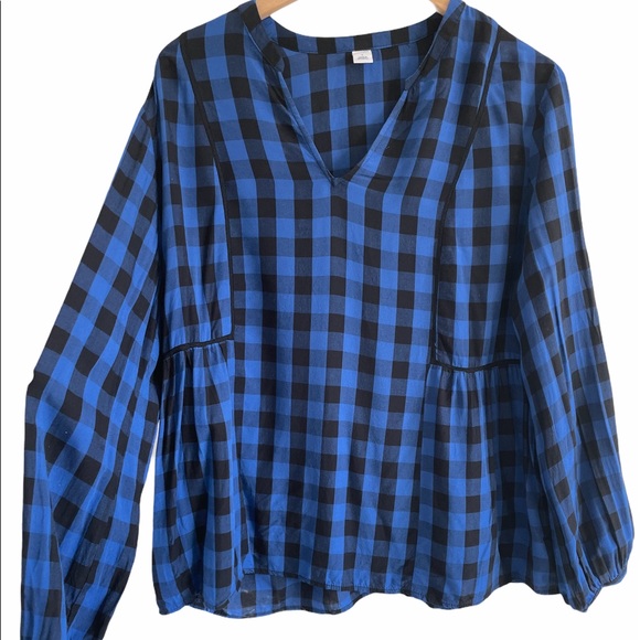 Old Navy • Blue Checkered Blouse - Picture 1 of 5